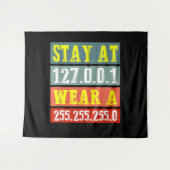 Blijf in de huiskamer en Draag masker voor coderin Wandkleed (Voorkant (horizontaal))