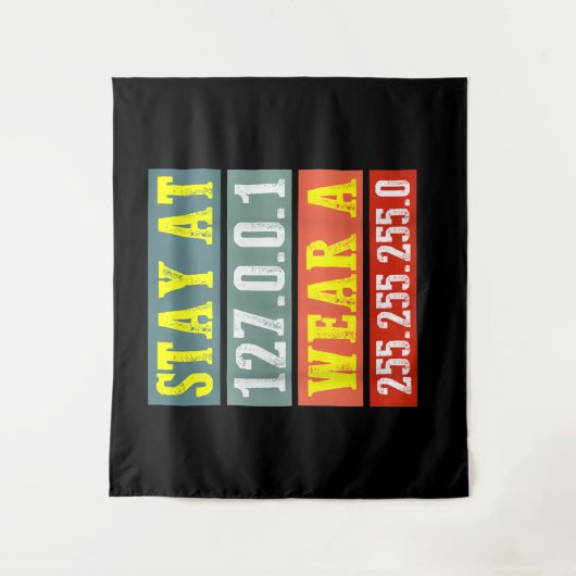 Blijf in de huiskamer en Draag masker voor coderin Wandkleed (Voorkant)