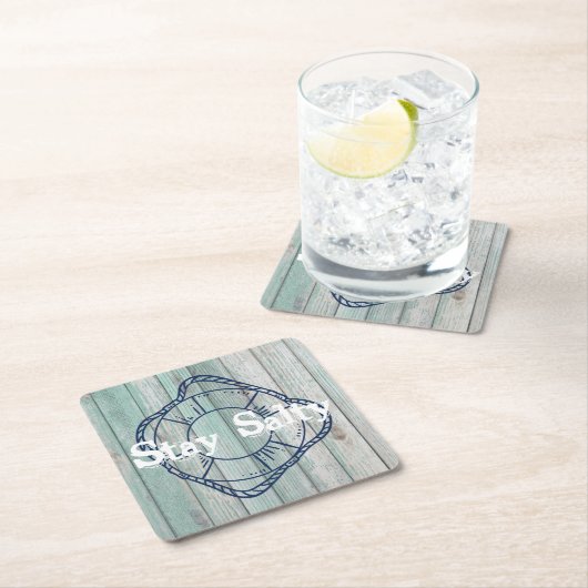 Blijf in het leven van een saliestrand vierkante kartonnen onderzetter (Insitu)