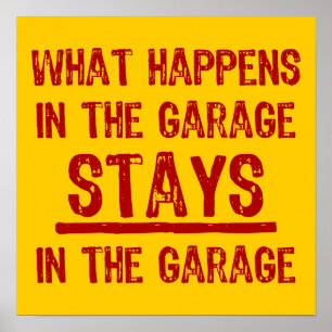 Blijf in het Poster van de garage