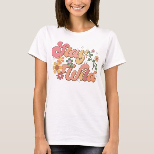 Blijf in het wild T-Shirt, positief Shirt met viru (Voorkant)