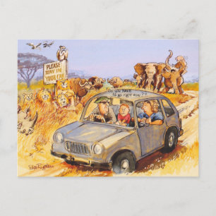 Blijf in je auto! briefkaart