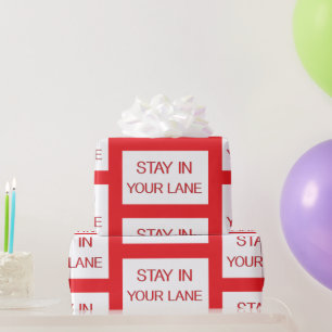 Blijf in je rijstrook Grappig verkeersbord  Cadeaupapier