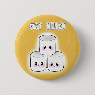 Blijf in Mellow Marshmallow Ronde Button 5,7 Cm