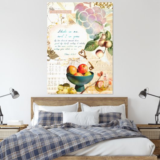 Blijf in Mij Vruchtbaar Geloof Poster Canvas Afdruk (Insitu (Slaapkamer))