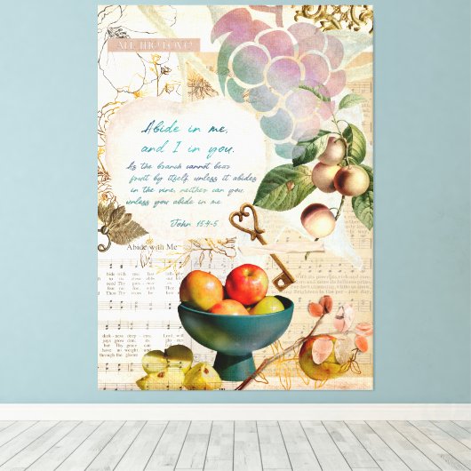 Blijf in Mij Vruchtbaar Geloof Poster Canvas Afdruk (Insitu (Houten vloer))