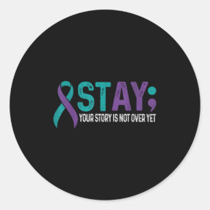 Blijf, je verhaal is nog niet voorbij Preventie va Ronde Sticker