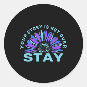 Blijf je verhalen maar niet over zelfmoordpreventi ronde sticker