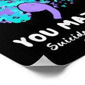 Blijf je zelfmoordpreventie bewustzijn vlinder poster (Hoek)