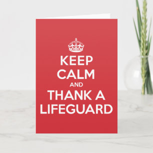 Blijf kalm Dank Lifeguard Greeting Note Kaart