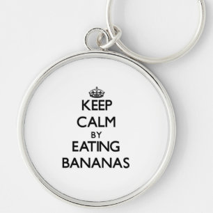 Blijf kalm door Bananas te eten Sleutelhanger