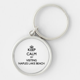 Blijf kalm door het Napels Lake Beach Florida te b Sleutelhanger