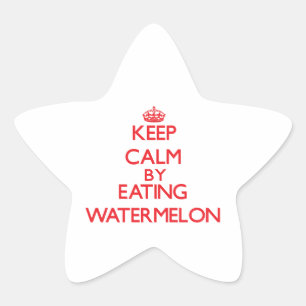 Blijf kalm door Watermelon te eten Ster Sticker