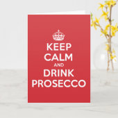 Blijf kalm Drink Prosecco Groetingsnotitie Kaart (Gele Bloem)