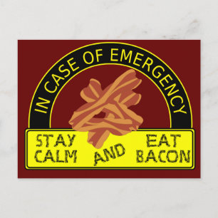Blijf kalm, Eat Bacon Recipe Card Briefkaart