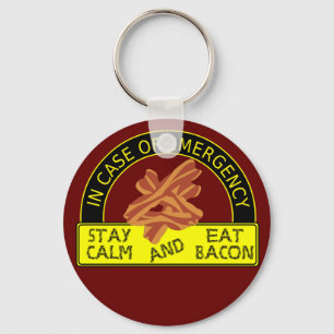 Blijf kalm, Eat Bacon Sleutelhanger