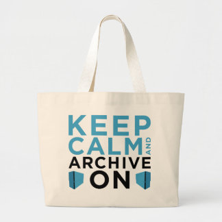 Blijf kalm en archiveer aan grote tote bag