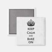 Blijf kalm en bak op wit kraftpapier magneet (Voorkant / Achterkant)