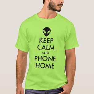 Blijf kalm en bel naar huis Alien Parodie T-shirt