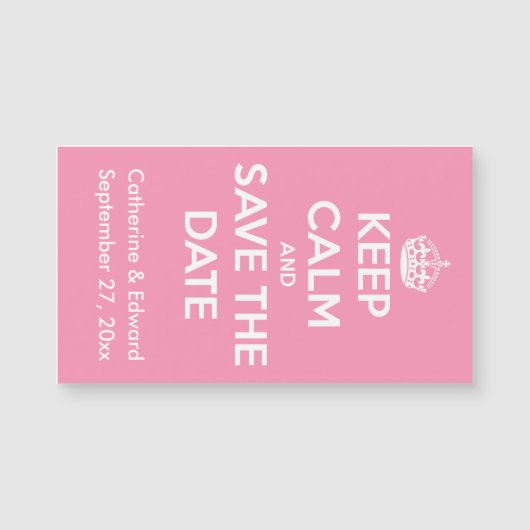 Blijf kalm en bewaar de datum Happy Pink and White (Voorkant)