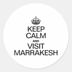 BLIJF KALM EN BEZOEK MARRAKESH RONDE STICKER