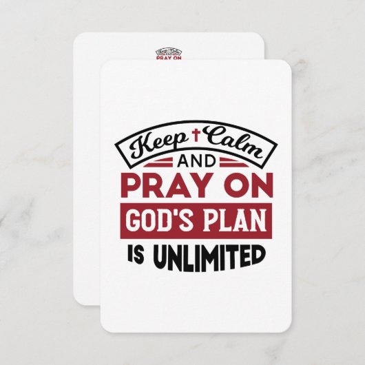 Blijf kalm en bid dat Gods plan onbeperkt is Bedankkaart (Voorkant / Achterkant)