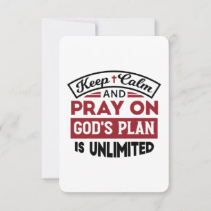 Blijf kalm en bid dat Gods plan onbeperkt is Bedankkaart