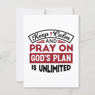 Blijf kalm en bid dat Gods plan onbeperkt is Briefkaart