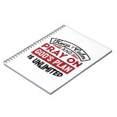 Blijf kalm en bid dat Gods plan onbeperkt is Notitieboek (Linkerzijde)