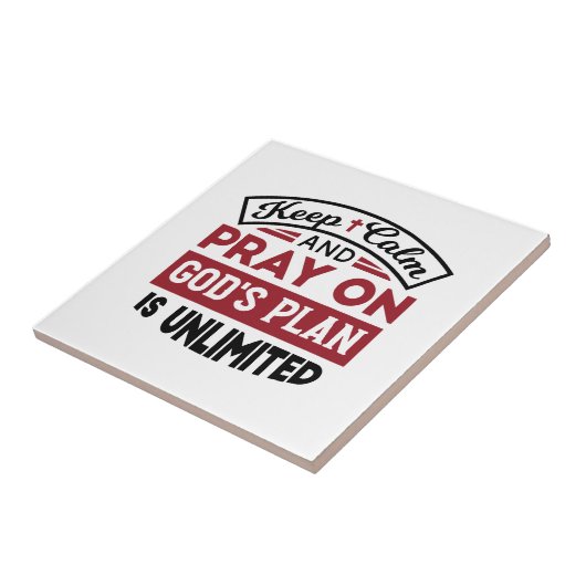 Blijf kalm en bid dat Gods plan onbeperkt is Tegeltje (Zijkant)