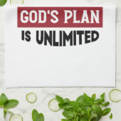 Blijf kalm en bid dat Gods plan onbeperkt is Theedoek (Gevouwen)