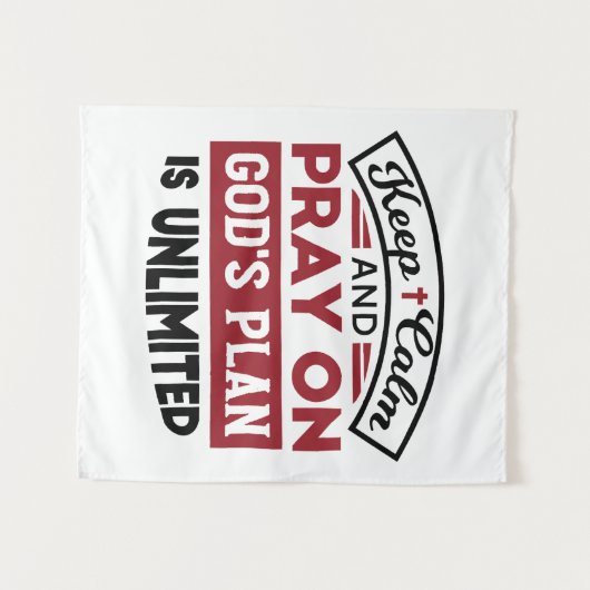 Blijf kalm en bid dat Gods plan onbeperkt is Wandkleed (Voorkant (horizontaal))