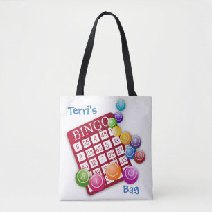 Blijf kalm en bingo op *gepersonaliseerd* tote bag