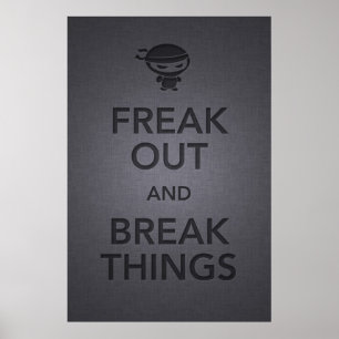 blijf kalm en blijf boze ninja . poster