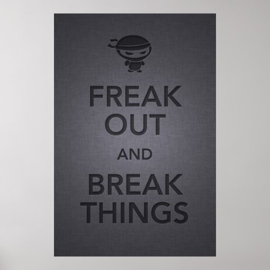 blijf kalm en blijf boze ninja . poster (Voorkant)