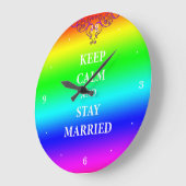 Blijf kalm en blijf getrouwd Ronde Wandklok Grote Klok (Hoek)