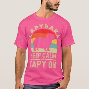 Blijf kalm en blijf op Capybara T-shirt