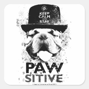 Blijf kalm en blijf passief vierkante sticker