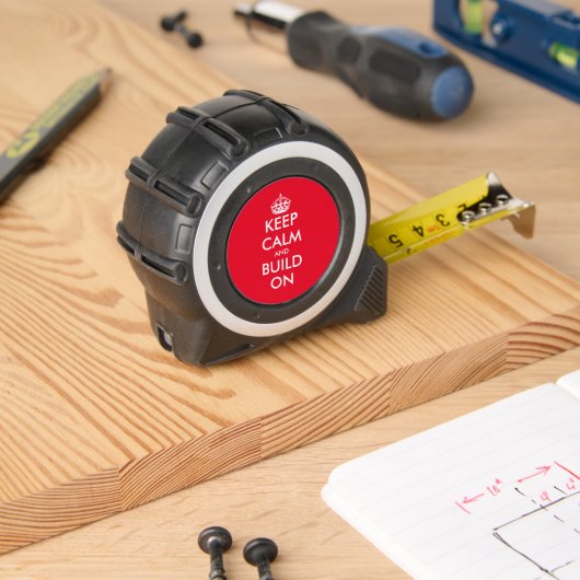 Blijf kalm en bouw op grappig meetlint cadeau rolmaat (Houtwerk)