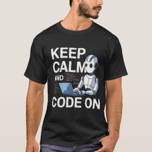 Blijf kalm en code aan t-shirt