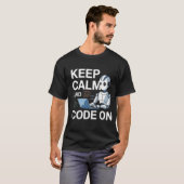 Blijf kalm en code aan t-shirt (Voorkant volledig)