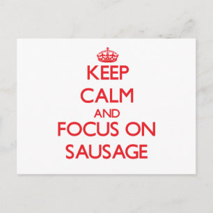 Blijf kalm en concentreer je op worst briefkaart