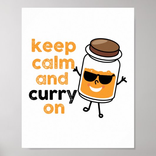 Blijf kalm en curry op kruidenpin poster (Voorkant)