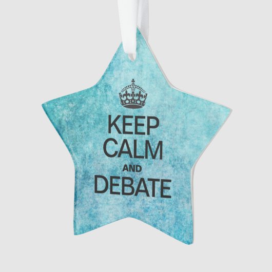 BLIJF KALM EN DEBATTEER Blue Textuur Ornament (voorkant)