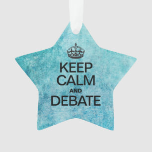 BLIJF KALM EN DEBATTEER Blue Textuur Ornament