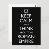 Blijf kalm en denk aan het Romeinse Rijk Briefkaart (Voorkant / Achterkant)