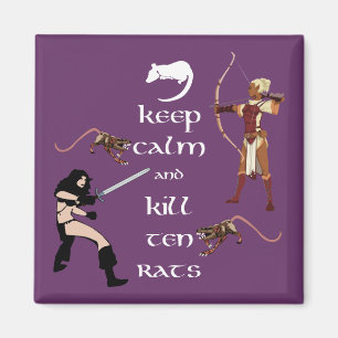 Blijf kalm en Dill Ten Rats MMORPG Gamer Magnet Magneet