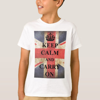Blijf kalm en draag de Britse vlag T-shirt