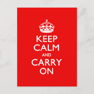 Blijf kalm en draag een rood decor briefkaart