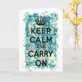 Blijf kalm en draag op Grunge verjaardag Kaart (Gele Bloem)